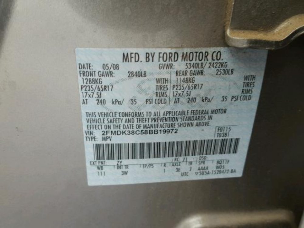 2008 Ford Edge SEL (FOR PARTS) - Image 8