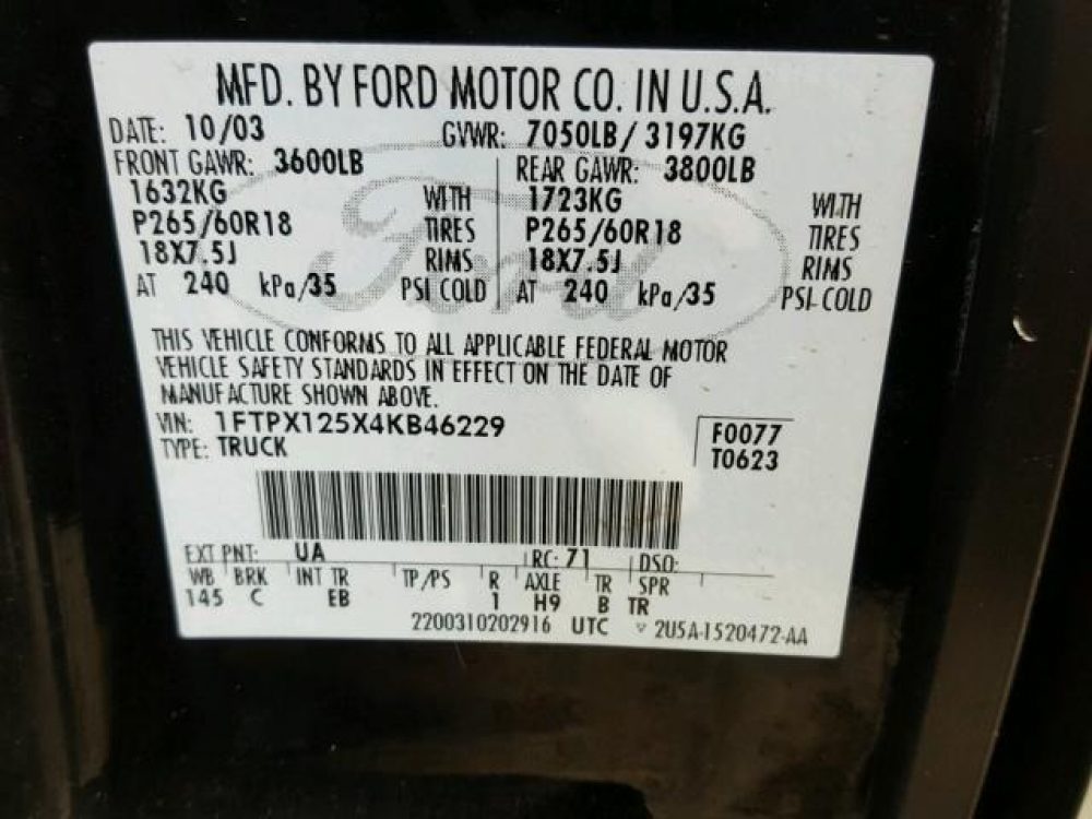 2004 Ford F150 (FOR PARTS) - Image 3