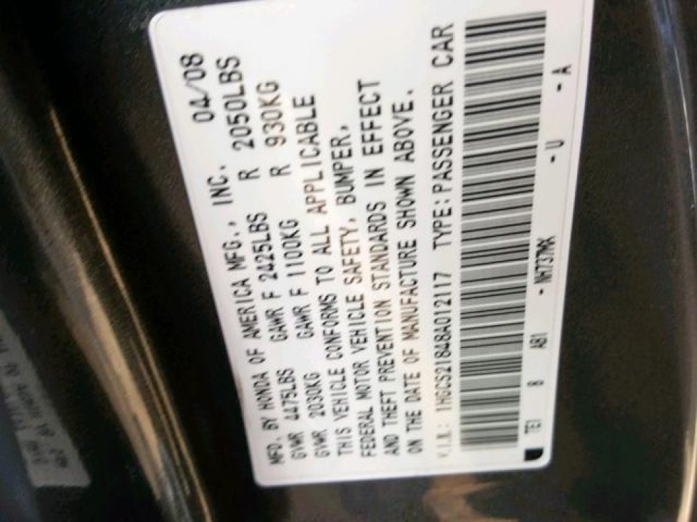 2008 Honda Accord EXL (FOR PARTS) - Image 10